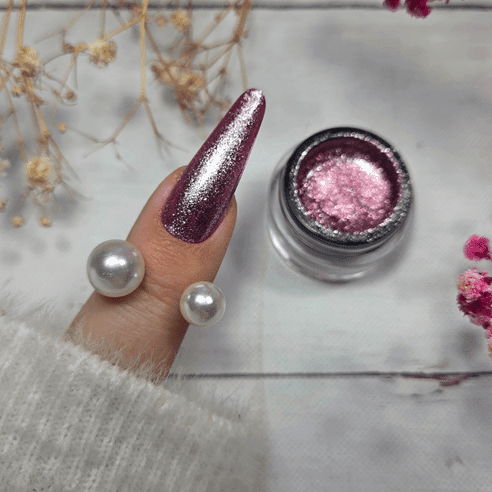 gel paint rosa pastel con brillo platinum blush yoshi uñas