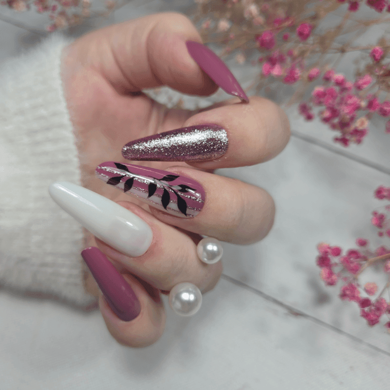 gel paint rosa pastel con brillo platinum blush yoshi uñas