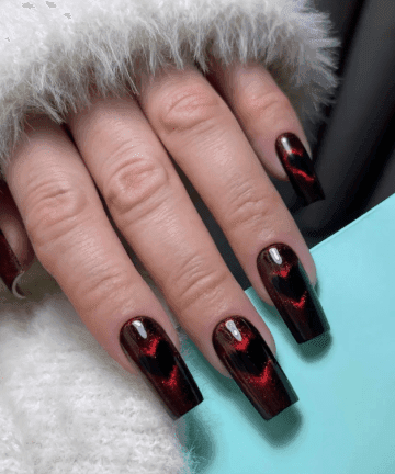 esmalte magnetico rojo uñas