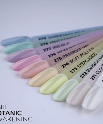 Esmaltes pastel Yoshi Botanic Awakening colores profesionales para manicura híbrida.